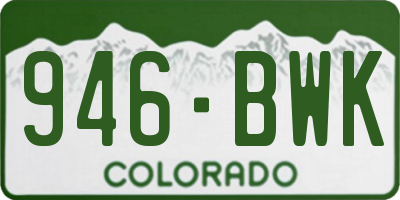 CO license plate 946BWK