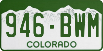 CO license plate 946BWM
