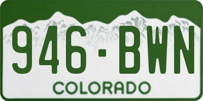 CO license plate 946BWN