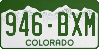 CO license plate 946BXM