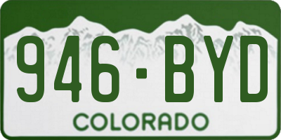 CO license plate 946BYD