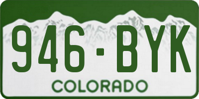 CO license plate 946BYK