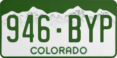 CO license plate 946BYP