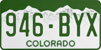 CO license plate 946BYX