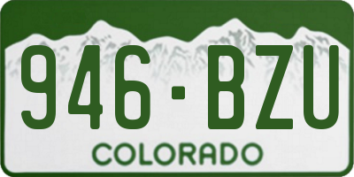 CO license plate 946BZU