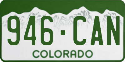 CO license plate 946CAN
