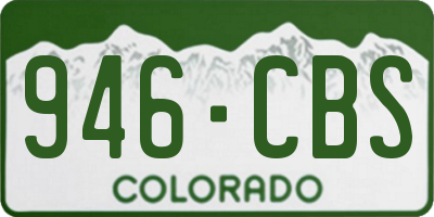 CO license plate 946CBS
