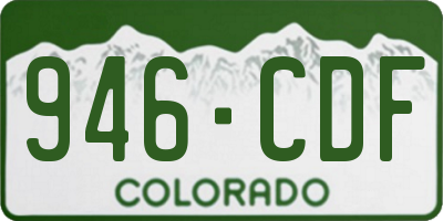 CO license plate 946CDF