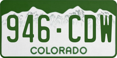 CO license plate 946CDW