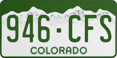 CO license plate 946CFS
