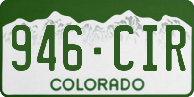 CO license plate 946CIR
