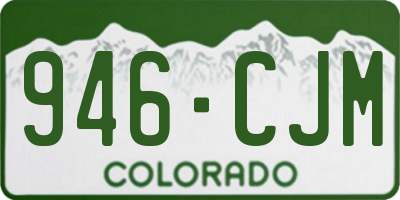 CO license plate 946CJM