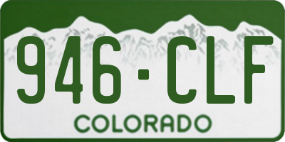 CO license plate 946CLF