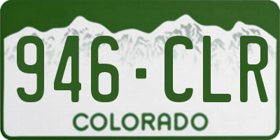 CO license plate 946CLR