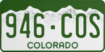 CO license plate 946COS
