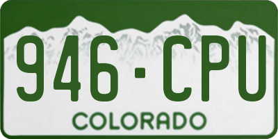 CO license plate 946CPU