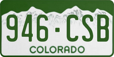 CO license plate 946CSB