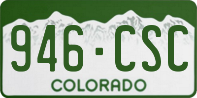 CO license plate 946CSC