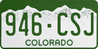 CO license plate 946CSJ