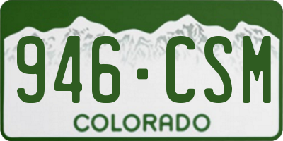 CO license plate 946CSM