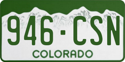 CO license plate 946CSN