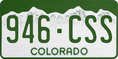 CO license plate 946CSS