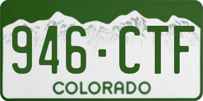 CO license plate 946CTF