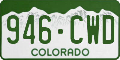 CO license plate 946CWD