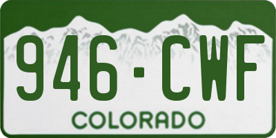 CO license plate 946CWF