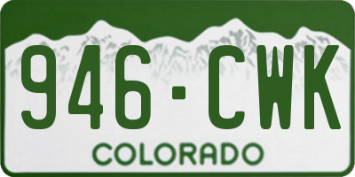 CO license plate 946CWK