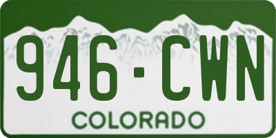 CO license plate 946CWN