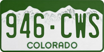 CO license plate 946CWS