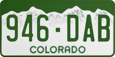 CO license plate 946DAB