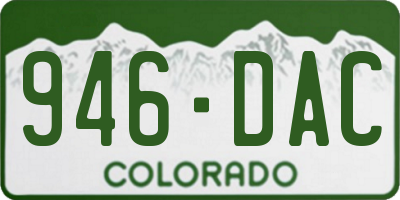 CO license plate 946DAC