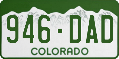 CO license plate 946DAD