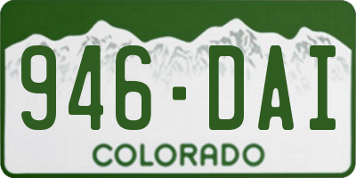 CO license plate 946DAI