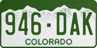 CO license plate 946DAK