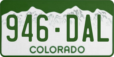 CO license plate 946DAL