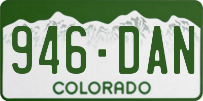 CO license plate 946DAN