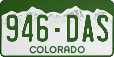 CO license plate 946DAS