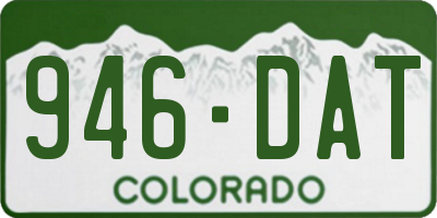 CO license plate 946DAT