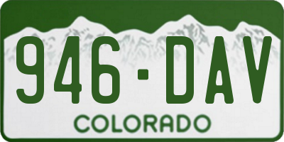 CO license plate 946DAV