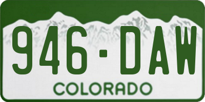 CO license plate 946DAW