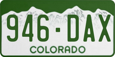 CO license plate 946DAX