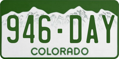 CO license plate 946DAY