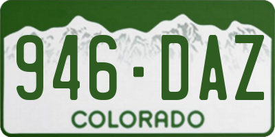 CO license plate 946DAZ