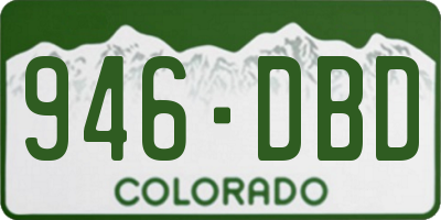 CO license plate 946DBD