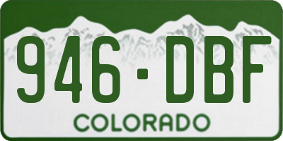 CO license plate 946DBF