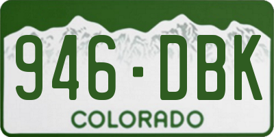 CO license plate 946DBK