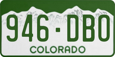 CO license plate 946DBO